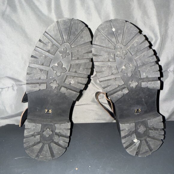 Steve Madden Rogue Black Ankle Bootie Women's 7.5 Platform Biker Buckle Up - Picture 7 of 16